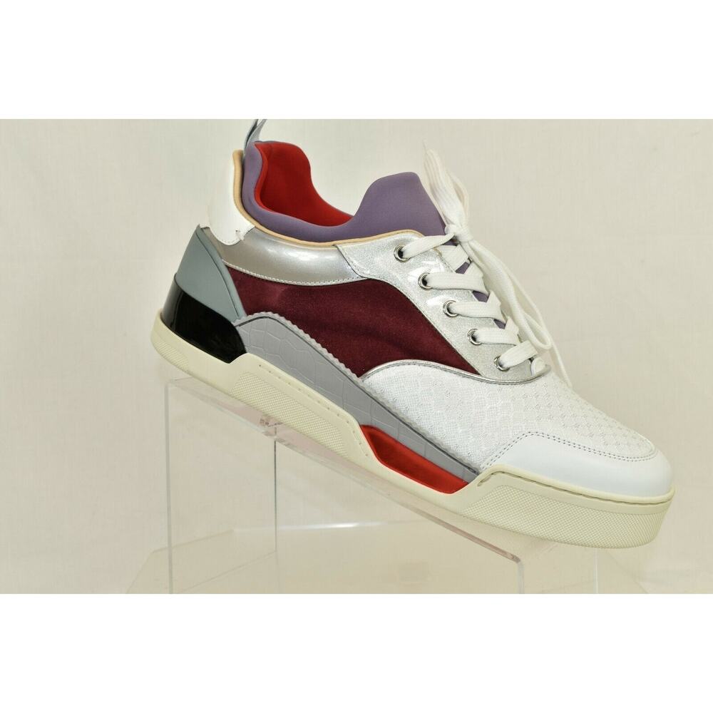 LOUBOUTIN AURELIEN MULTICOLOR MESH PATENT GLITTER LEATHER HI TOP SNEAKERS 42 9 - Picture 5 of 12